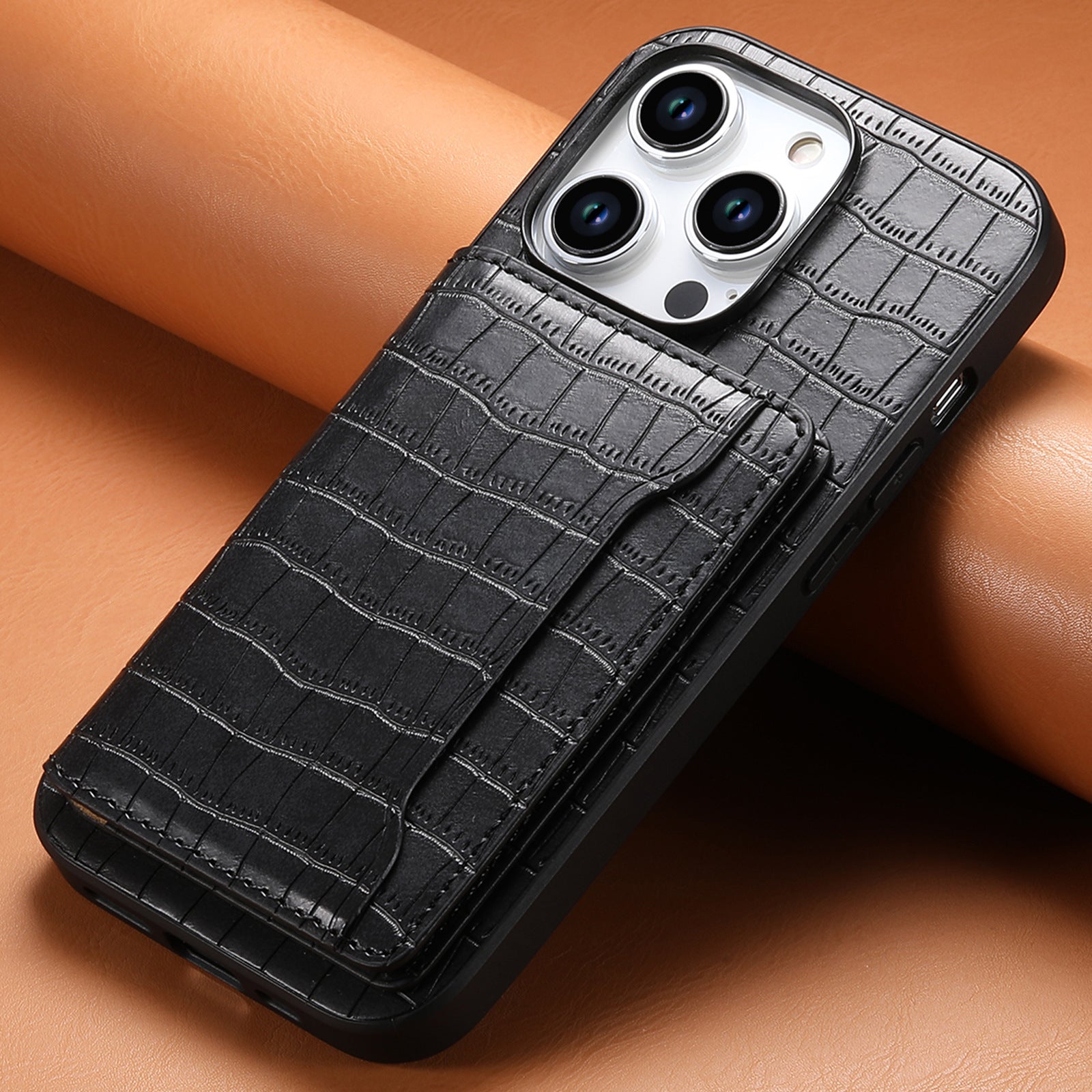 Shockproof Leather Wallet Case for iPhone 16 Pro