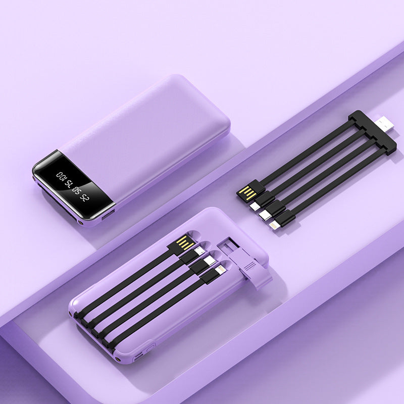 Mini Power Bank with Built-in Cables – Portable Fast Charging Battery Pack - HexiumTech