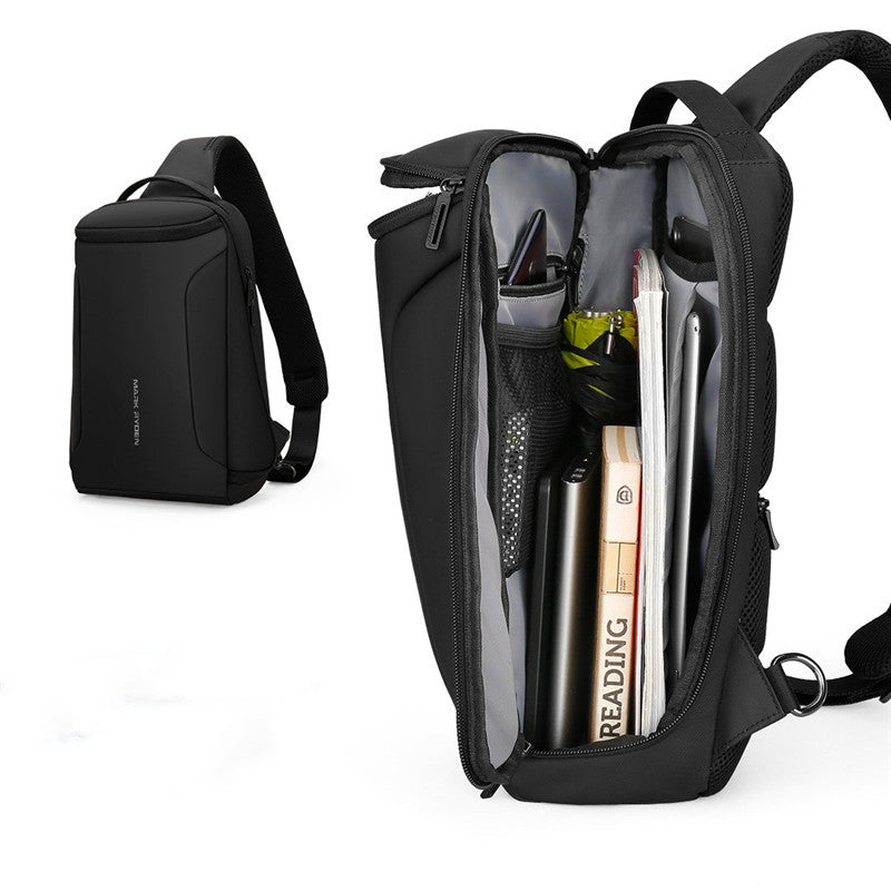 Oxford Cloth Messenger Bag with Zipper Closure and Side Pocket