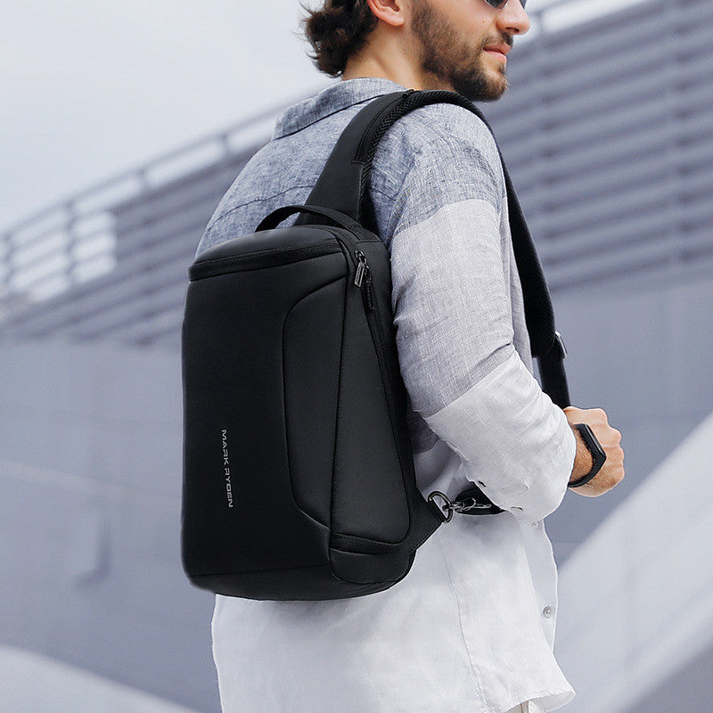 Lightweight Oxford Crossbody Shoulder Bag with Multiple Pockets