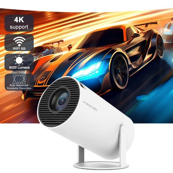 Portable Mini Projector Displaying 720p HD Video on Wall