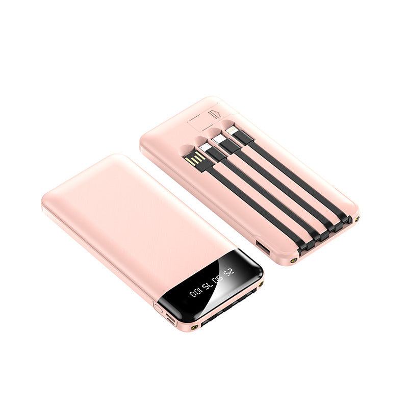 Mini Power Bank with Built-in Cables – Portable Fast Charging Battery Pack - HexiumTech