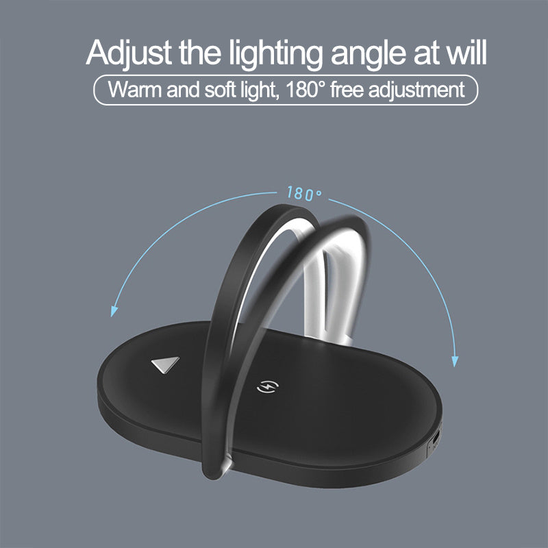 Foldable Charging Pad with Lamp for Nightstand or Workspace