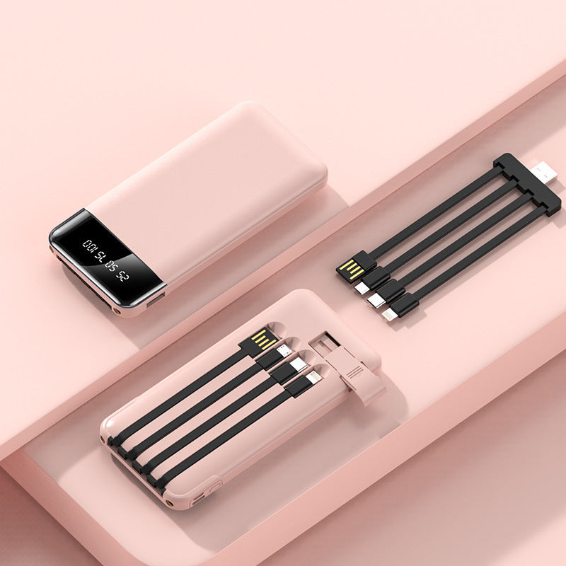 Mini Power Bank with Built-in Cables – Portable Fast Charging Battery Pack - HexiumTech