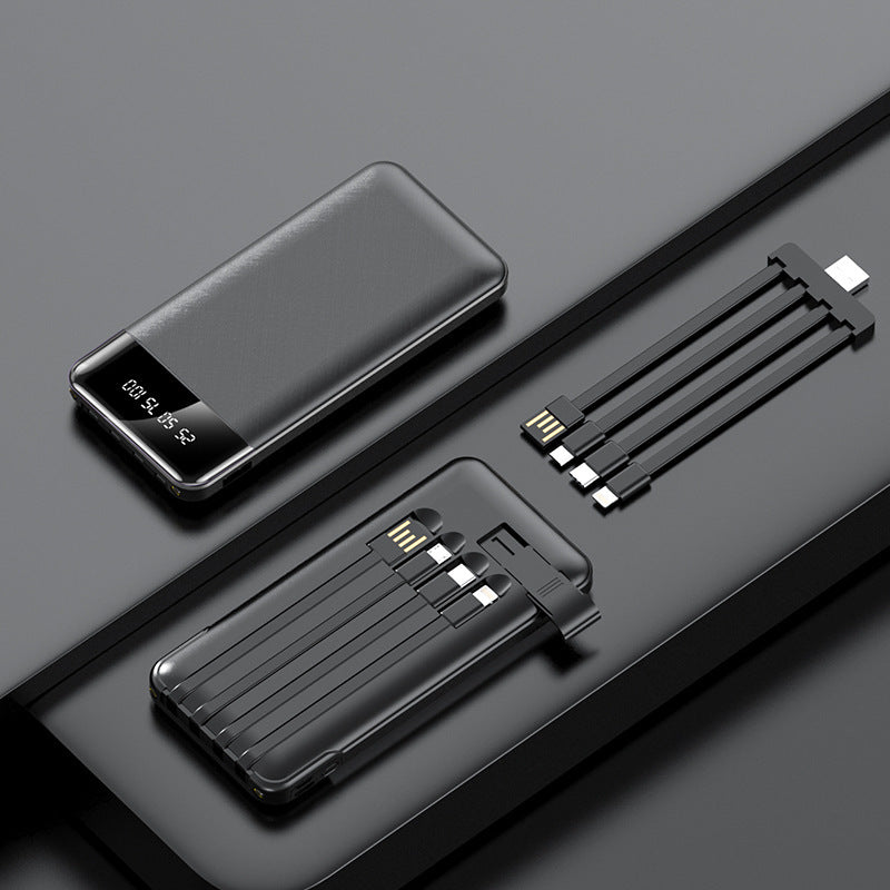 Mini Power Bank with Built-in Cables – Portable Fast Charging Battery Pack - HexiumTech