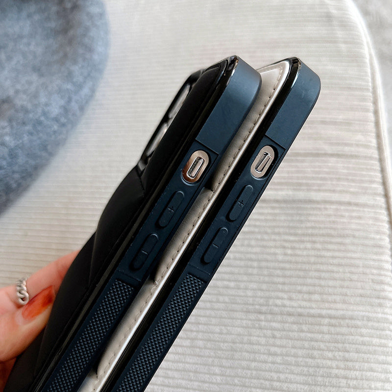 Premium Puffer Jacket iPhone Case – Fashionable Winter Coat Style Protective Cover