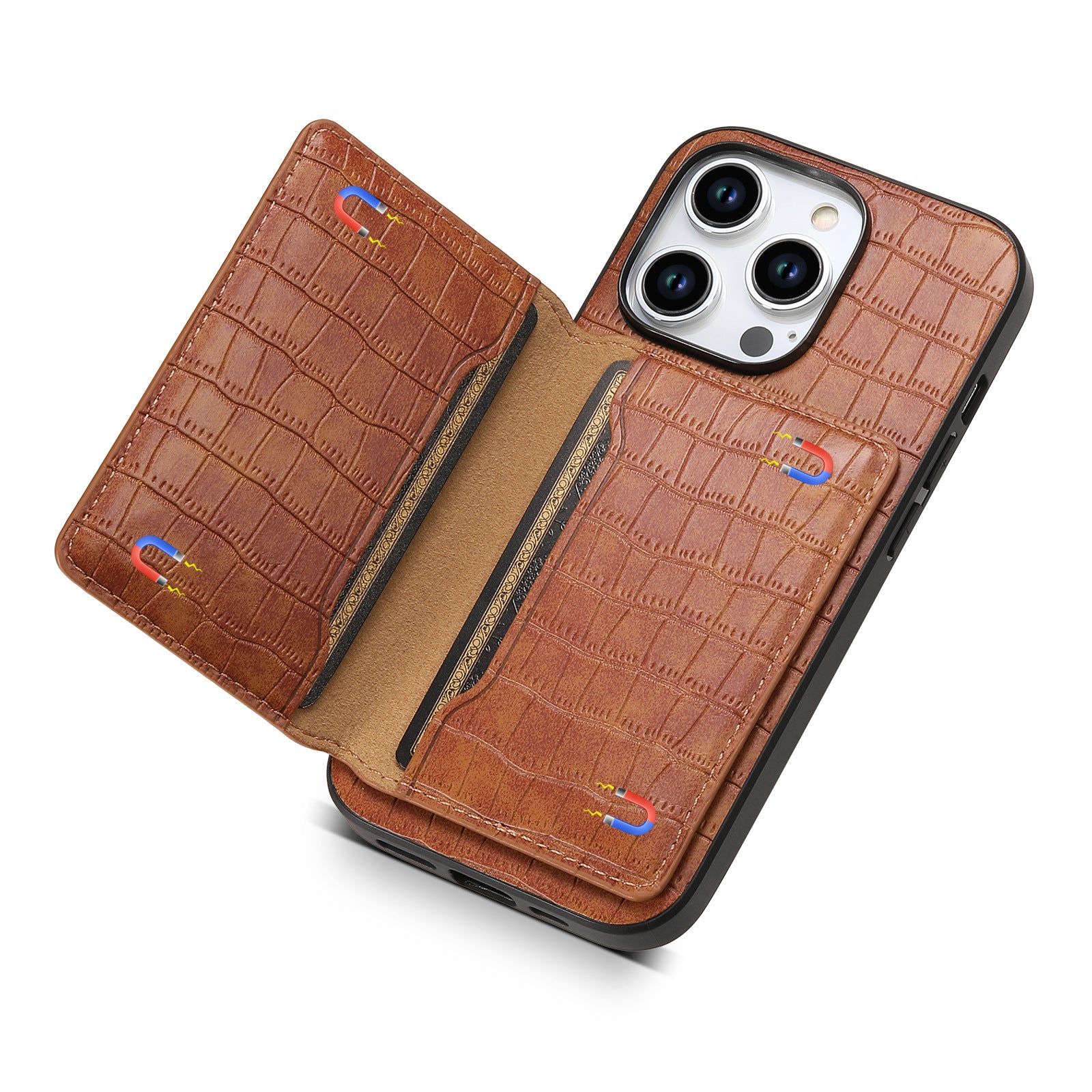 Luxury Slim Leather Case with Card Holder for iPhone 16