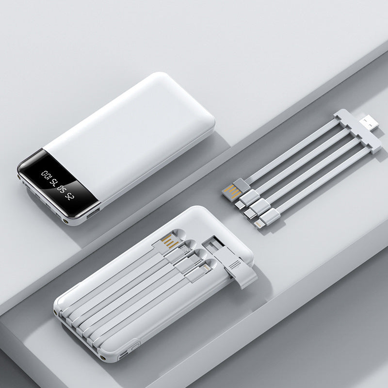 Mini Power Bank with Built-in Cables – Portable Fast Charging Battery Pack - HexiumTech