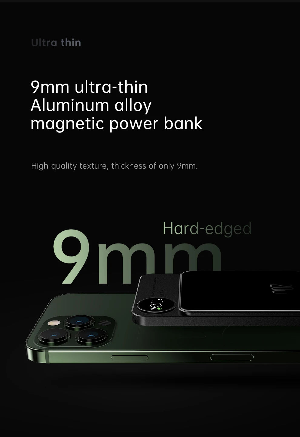 Q9 Mini Magnetic Wireless Power Bank 10000mAh Portable Charger with LED Display - HexiumTech