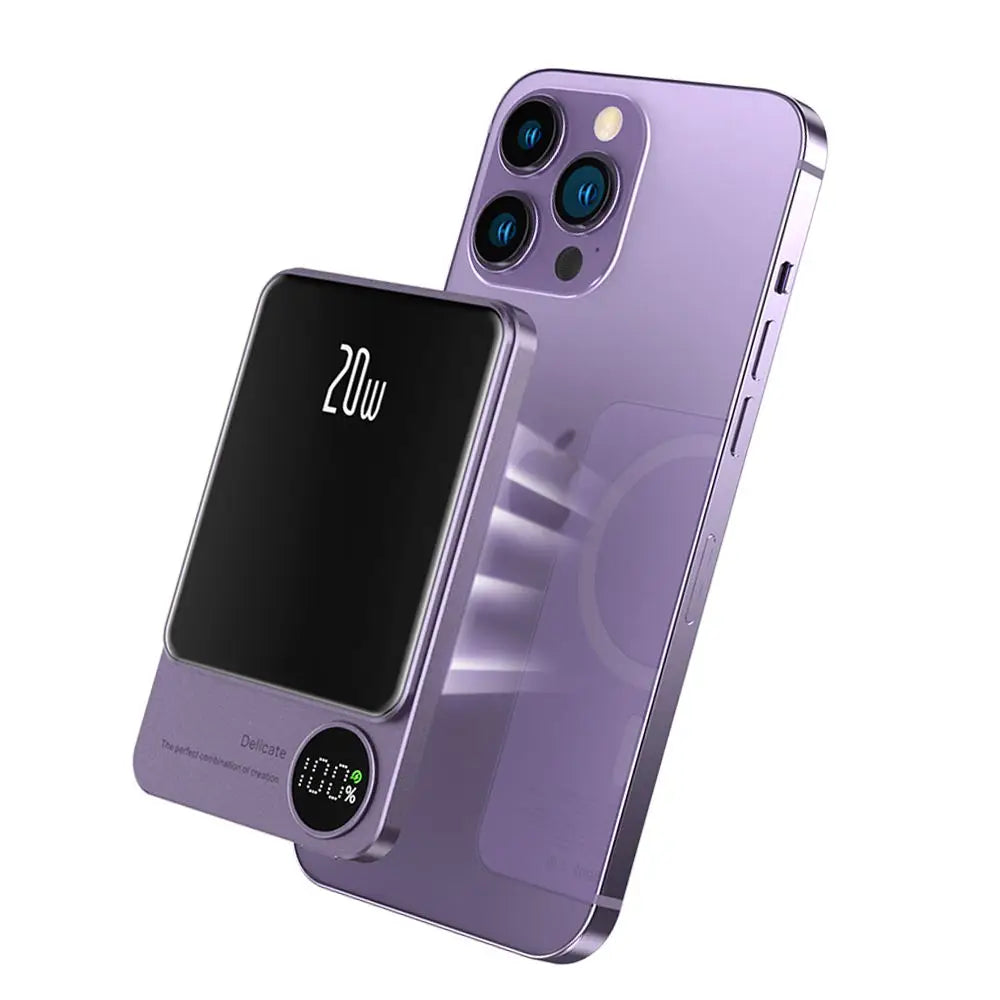 Q9 Mini Magnetic Wireless Power Bank 10000mAh Portable Charger with LED Display - HexiumTech