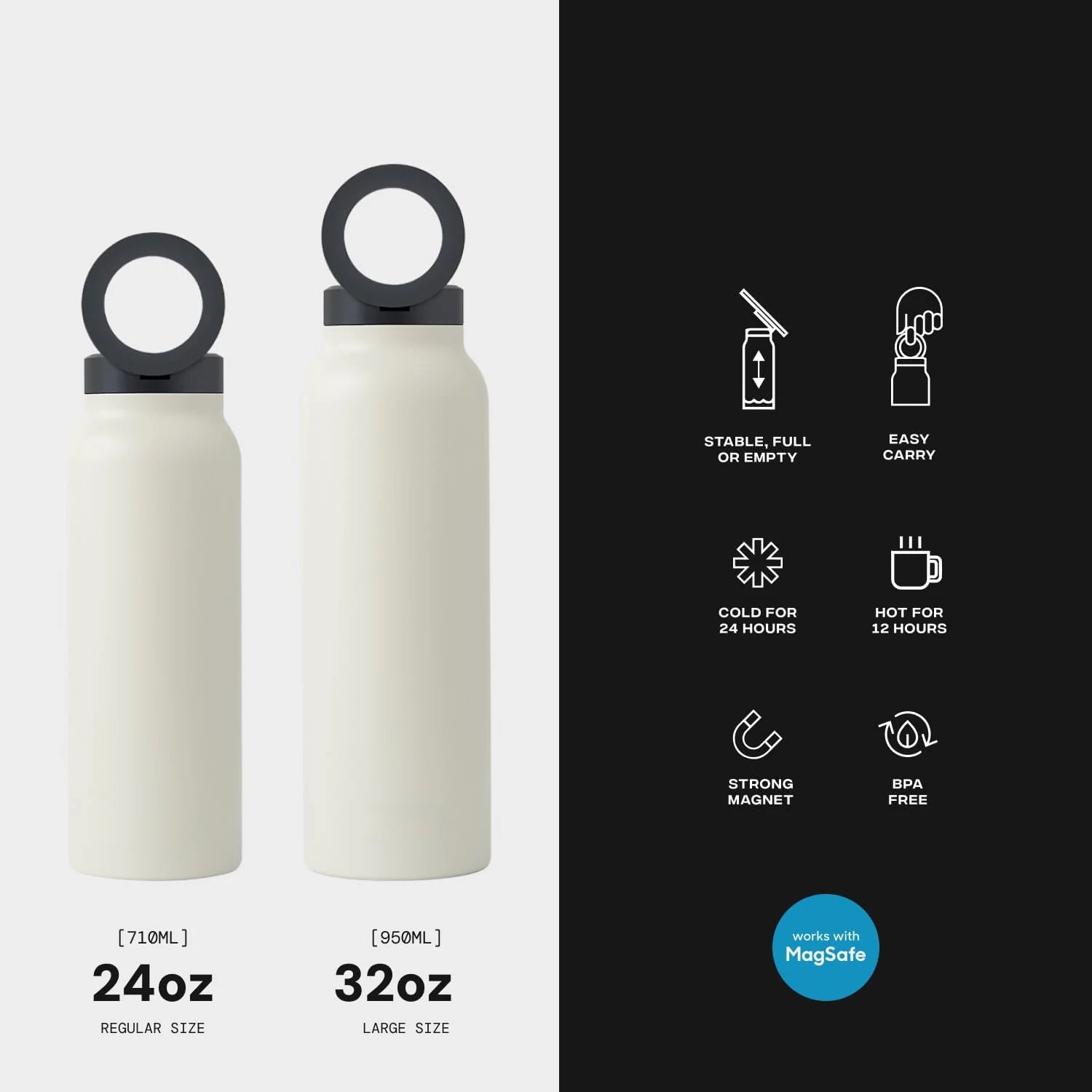 Insulated Stainless Steel Water Bottle with MagSafe-Compatible Phone Holder - HexiumTech