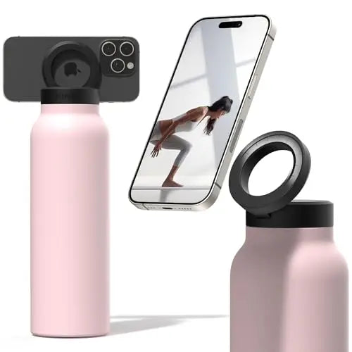 Insulated Stainless Steel Water Bottle with MagSafe-Compatible Phone Holder - HexiumTech