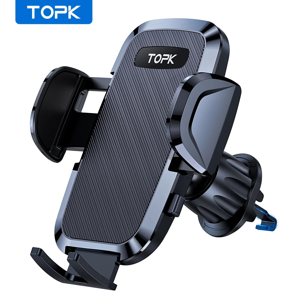 TOPK D36-G Universal 360° Car Phone Holder with Hook Clip Air Vent Mount