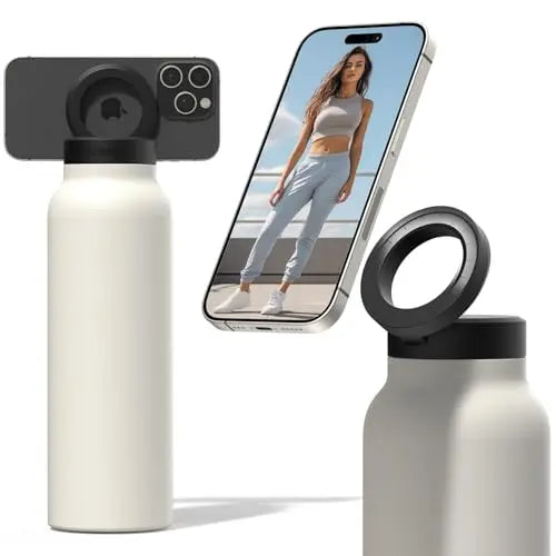 Insulated Stainless Steel Water Bottle with MagSafe-Compatible Phone Holder - HexiumTech