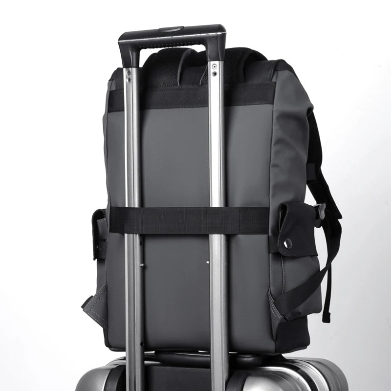 Executive Waterproof PU Leather Laptop Backpack – Premium Business & Travel Bag - HexiumTech