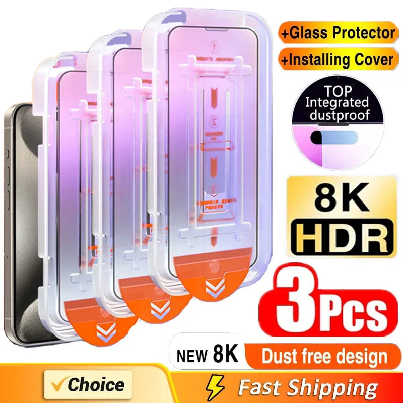 3-Pack Tempered Glass Screen Protector for iPhone 13/14/15/16 Series - HexiumTech