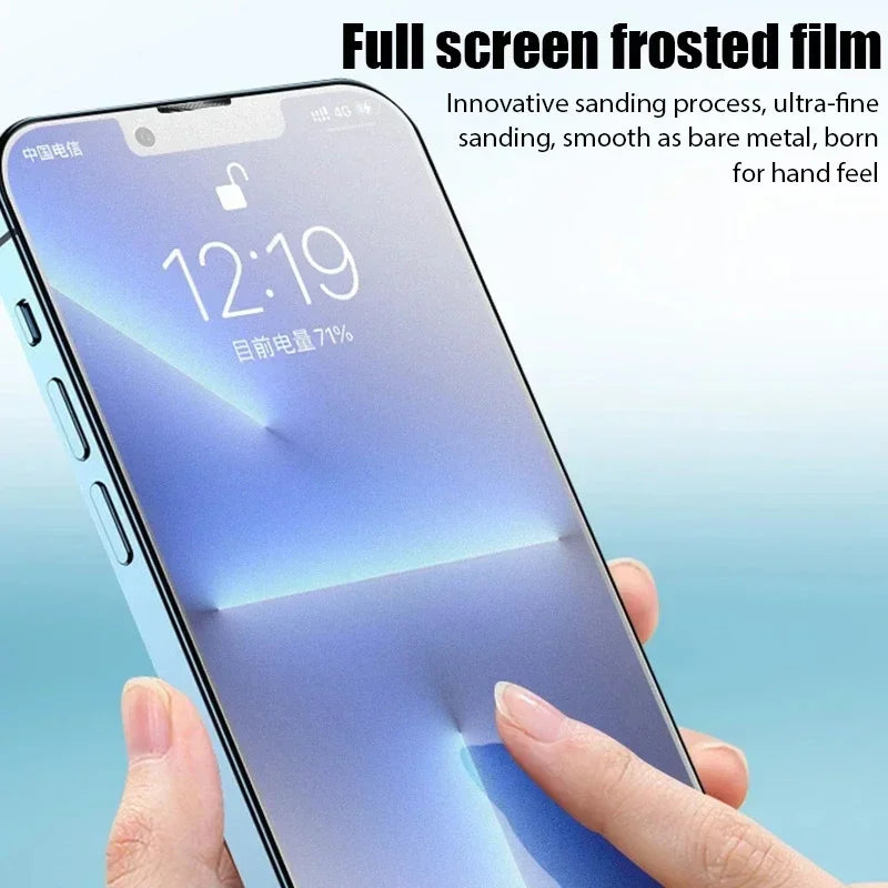 4pcs Matte Tempered Glass Screen Protector for iPhone 6–16 Pro/Max - HexiumTech