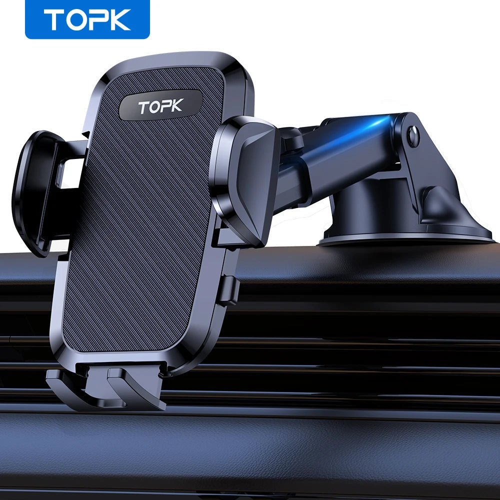 TOPK D36-G Universal 360° Car Phone Holder with Hook Clip Air Vent Mount