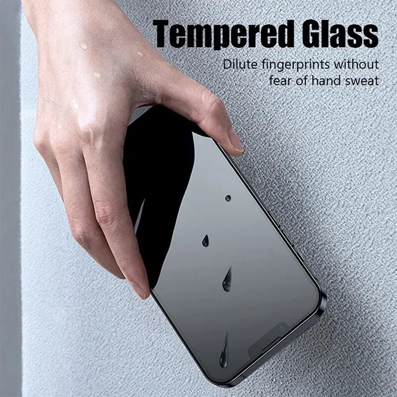Close-Up of iPhone Screen with Privacy Glass Installed