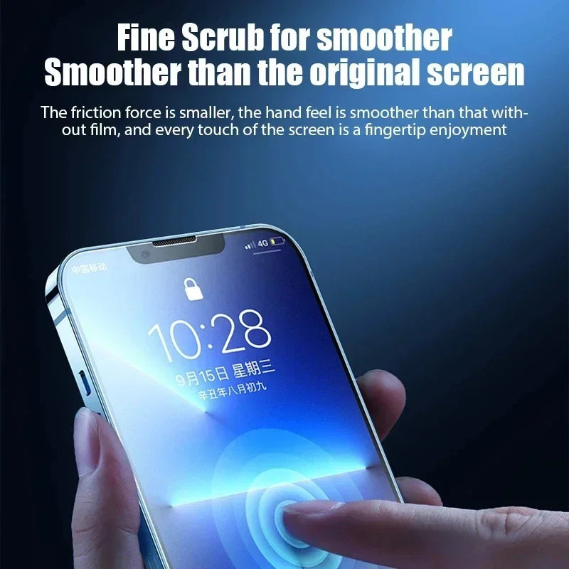 4pcs Matte Tempered Glass Screen Protector for iPhone 6–16 Pro/Max - HexiumTech