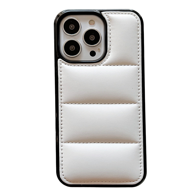 Premium Puffer Jacket iPhone Case – Fashionable Winter Coat Style Protective Cover