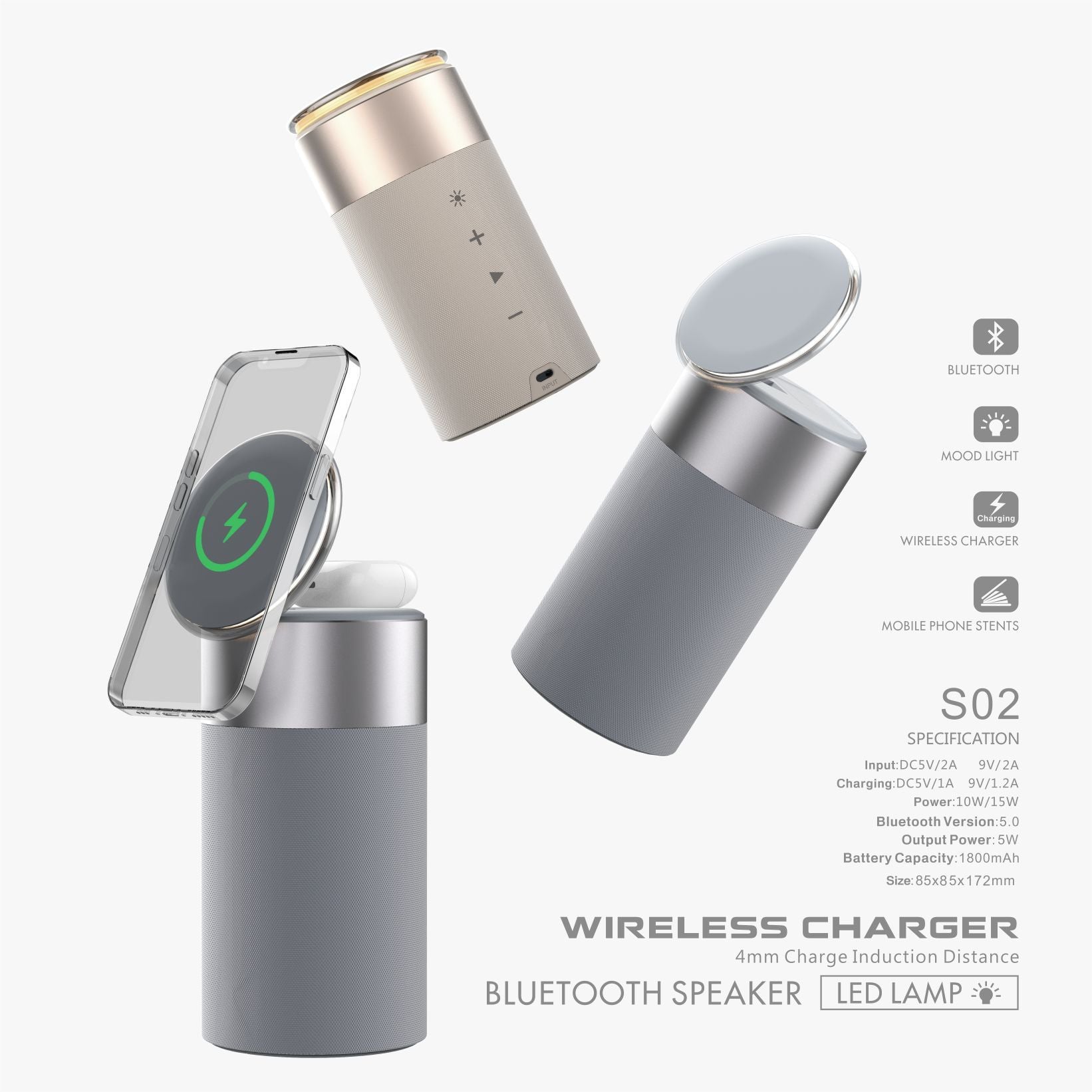 Wireless Charging Station for iPhone and AirPods with Light