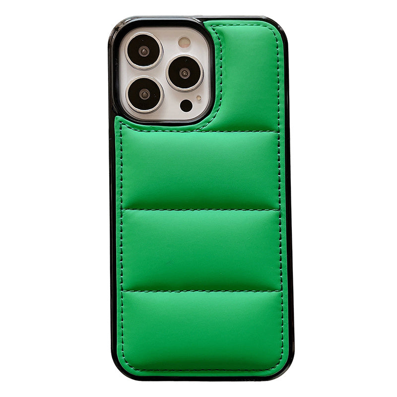 Premium Puffer Jacket iPhone Case – Fashionable Winter Coat Style Protective Cover
