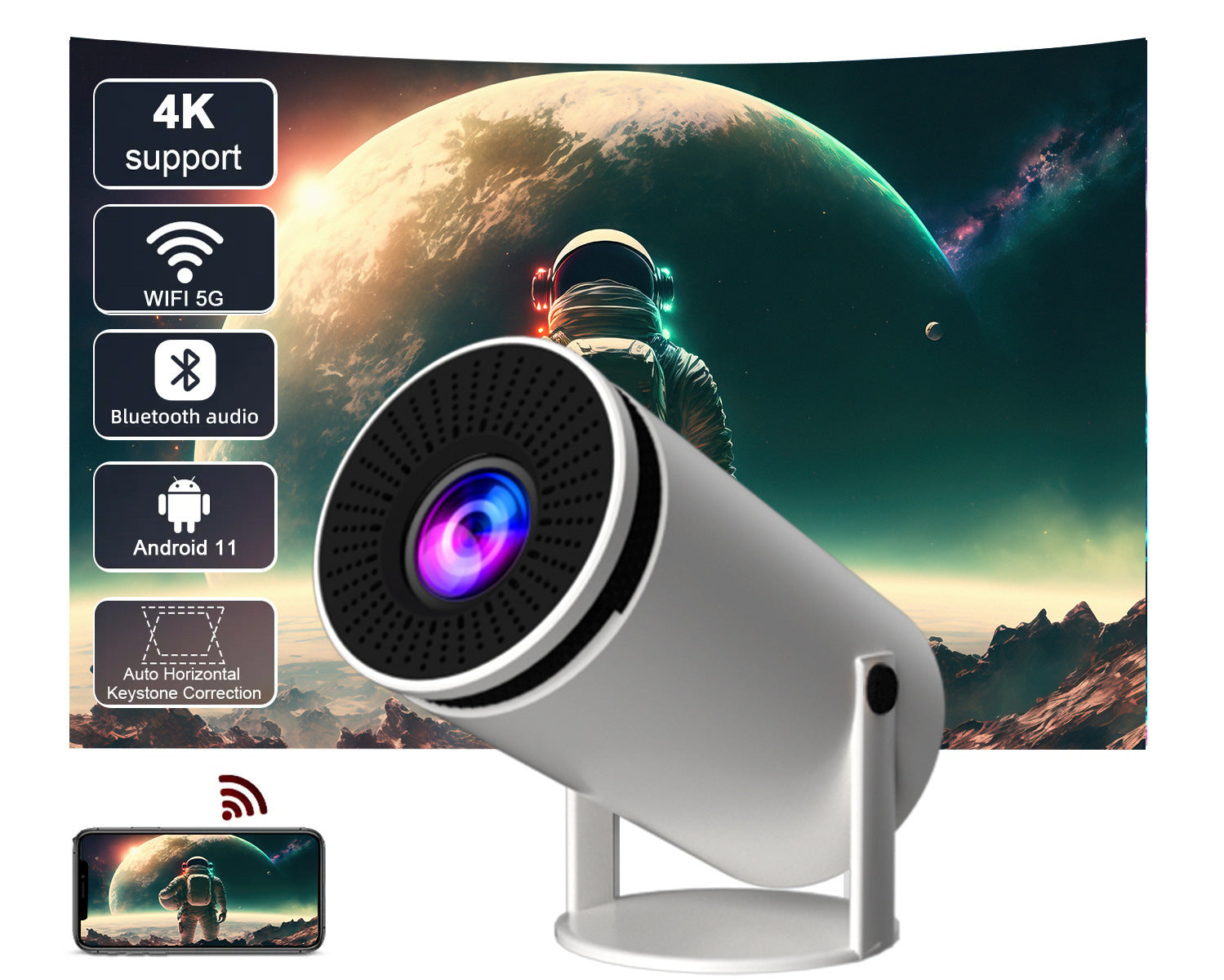Compact Home Theater Projector for Movies and Gaming